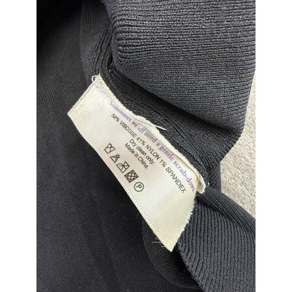 M.M. Lafleur Black Ribbed Knit Long Sleeve Top Viscose Blend Size XL - Picture 13 of 13